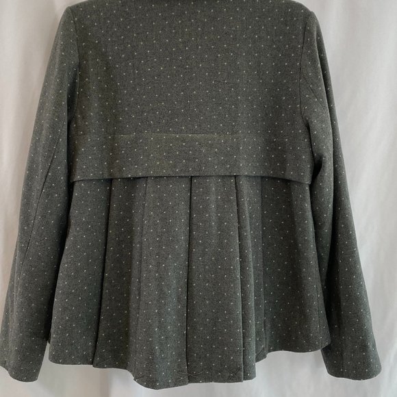 Pink Envelope Gray & White Mini Polka Dot Blazer Jacket NWOT Women's Size L - Picture 2 of 11